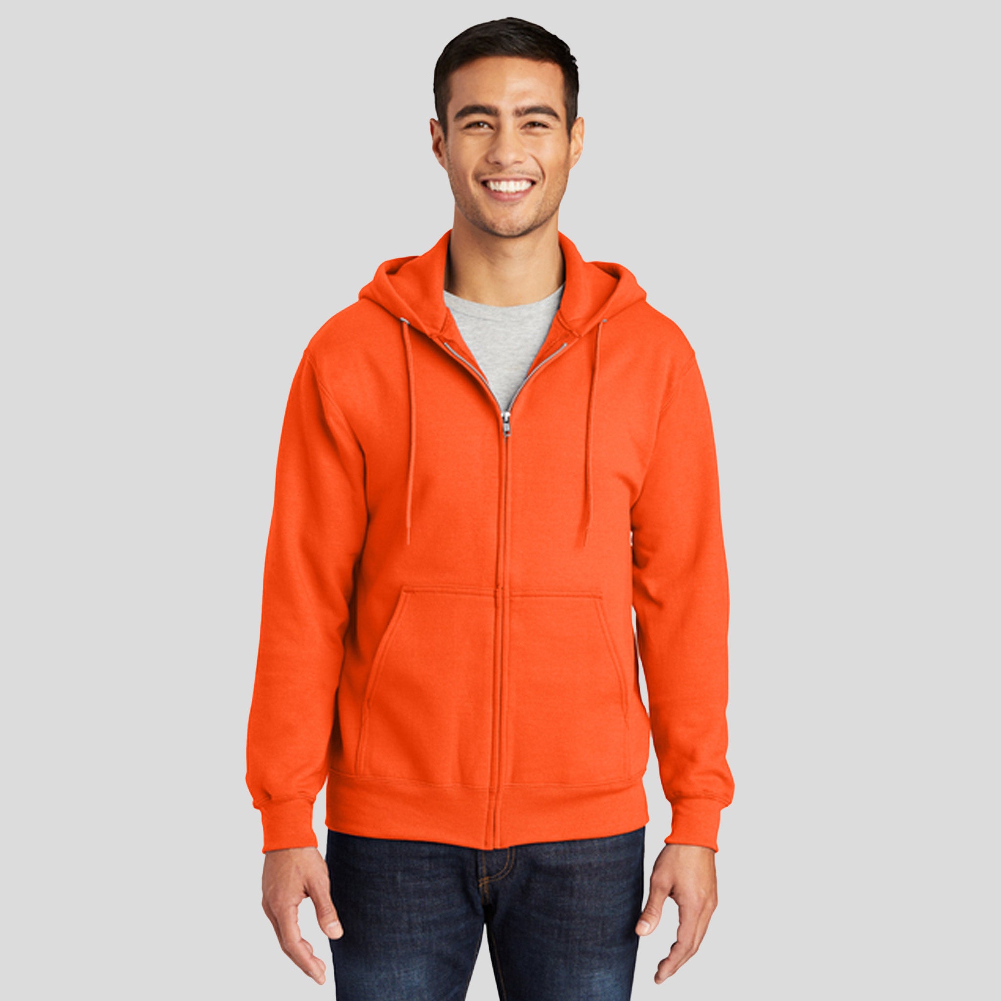 Tall Essential Fleece Full-Zip Hooded Sweatshirt | Safety Orange
