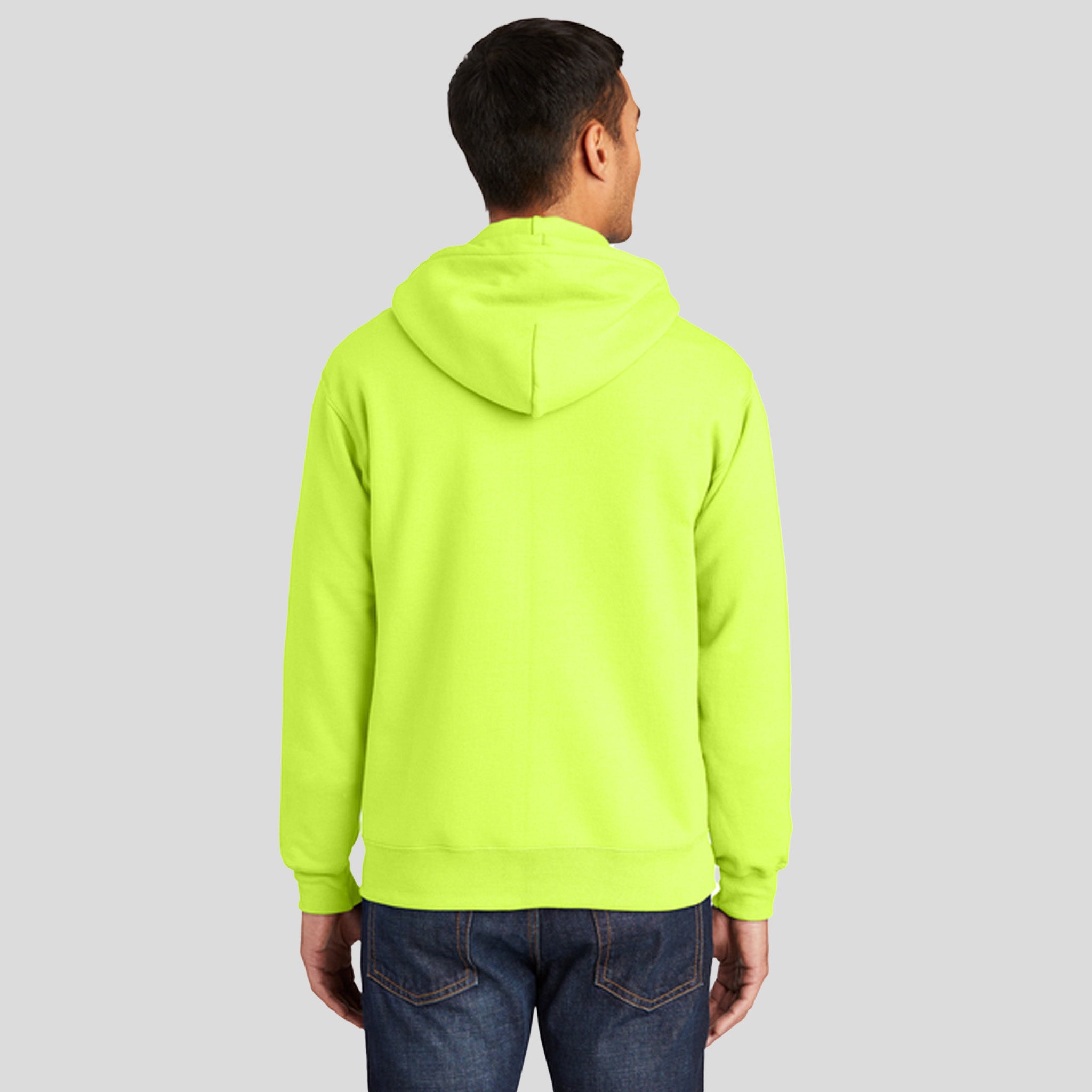 Tall Essential Fleece Full-Zip Hooded Sweatshirt  | Safety Green