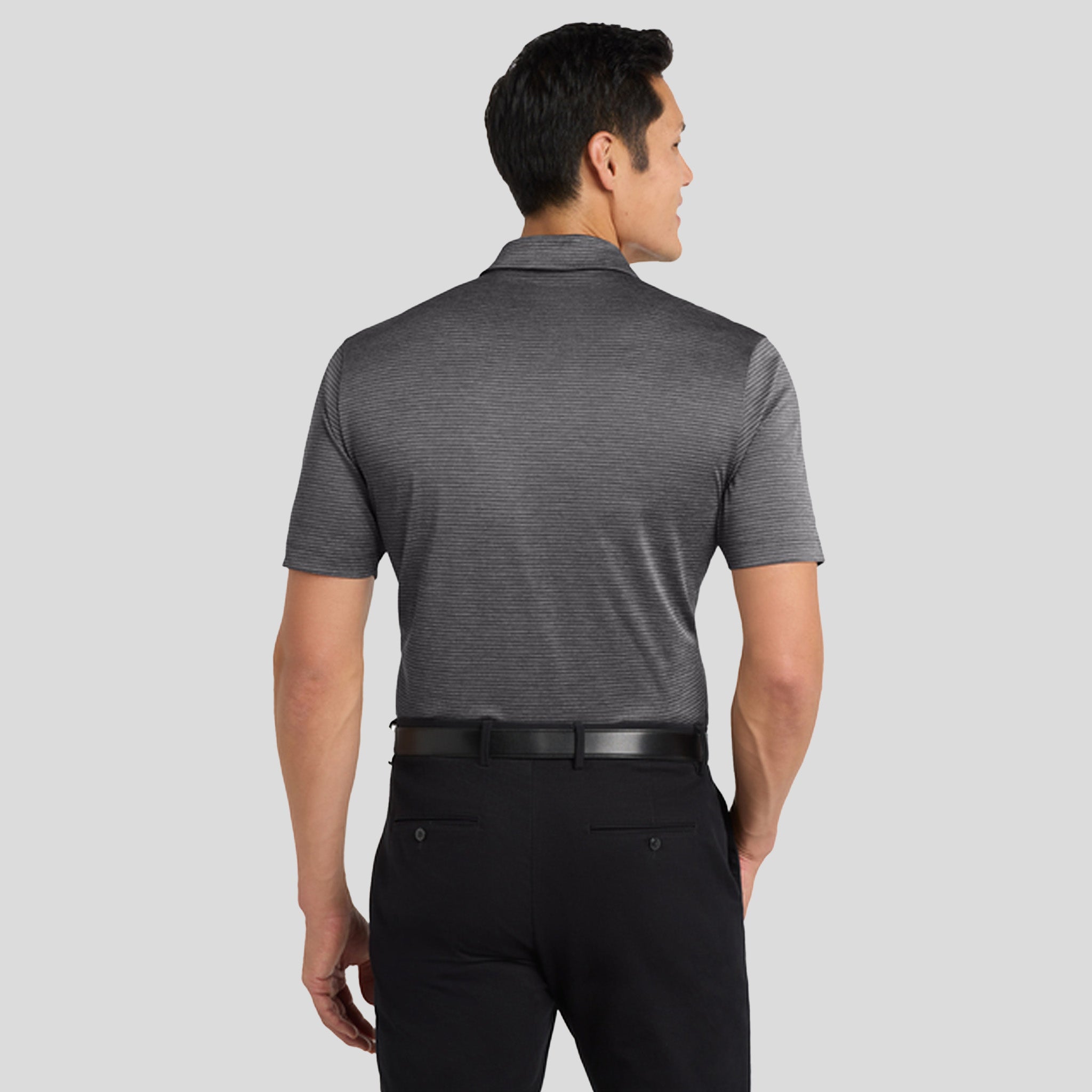 Shadow Stripe Polo | Deep Black